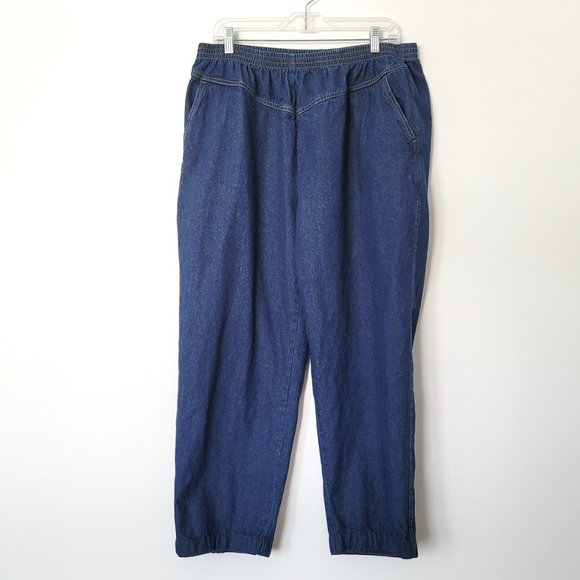 Vintage 80s American Sweetheart Jeans High Rise Straight Leg Pull On Grandma 18P - Picture 2 of 15